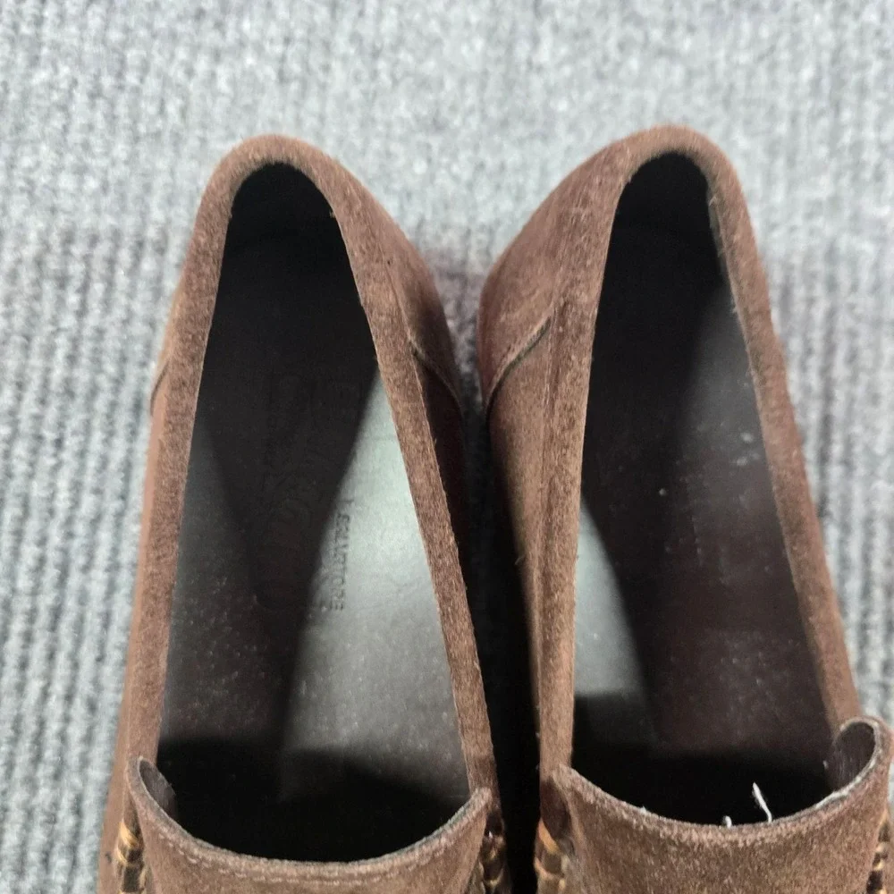 Salvatore Ferragamo Shoes Mens 44D 11 Brown Suede Moc Toe Casual Loafers Italy